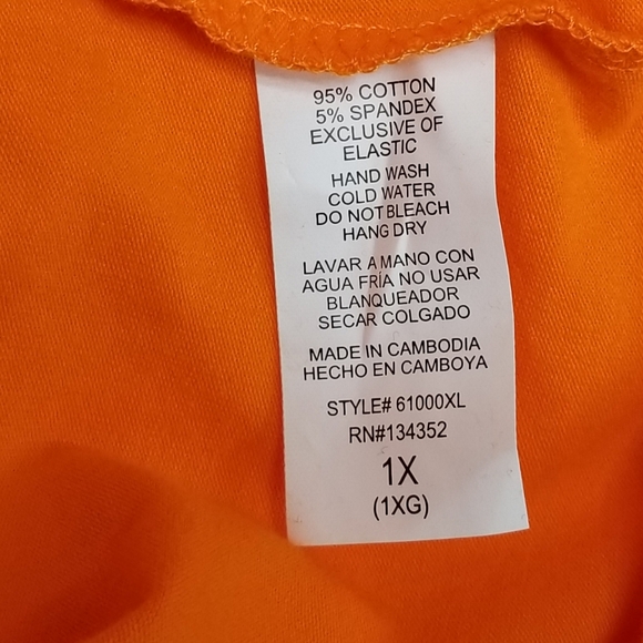 AMBIANCE Stretch Camisole Tank Top Built In Shelf Bra 1X Plus Size Orange NWT - Picture 13 of 15